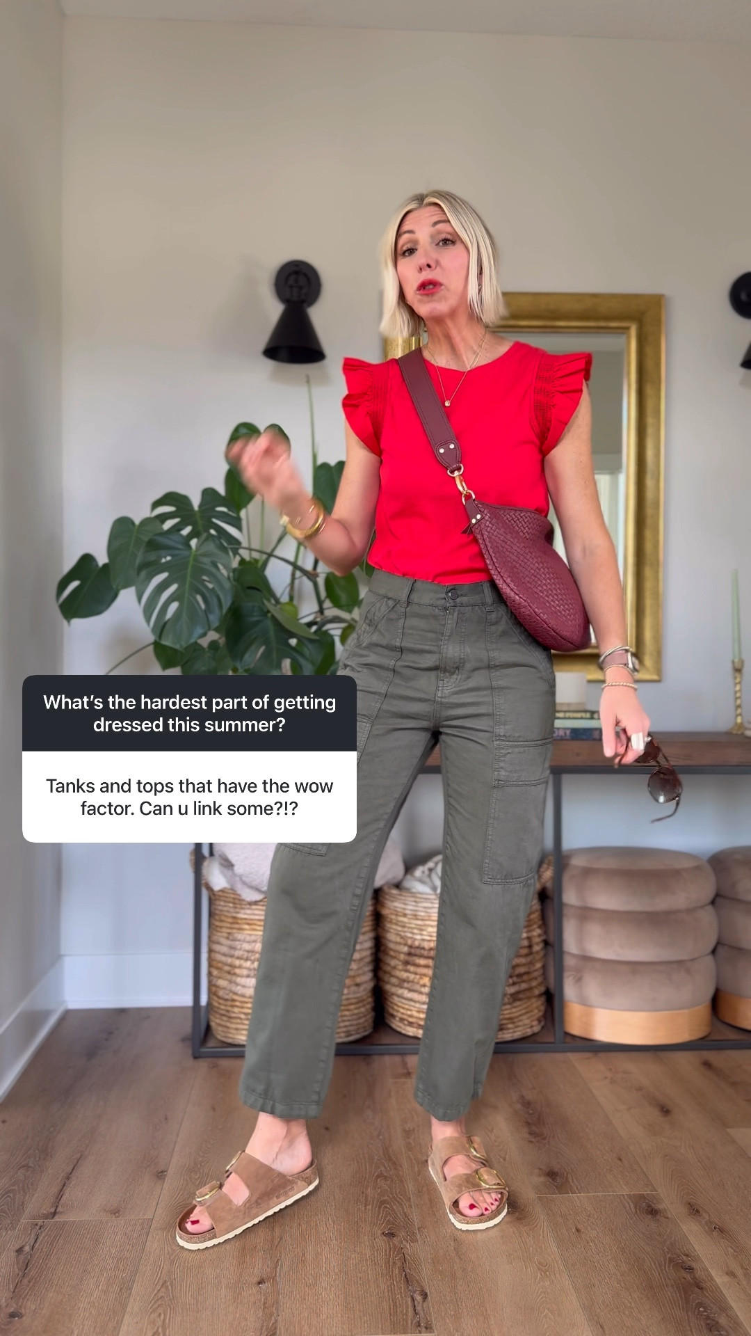 This 100% cotton tee with the ruffle sleeve detailing is so soft + has that wow factor with a pop of color❤️
It fits true to size. I’m 5’10” wearing a small 

#LTKStyleTip #LTKOver40 #LTKSummerEdit