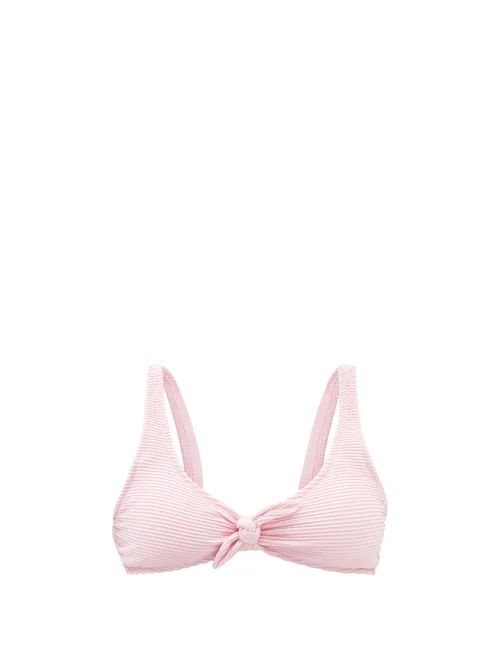 Heidi Klein - Bora Bora Pintucked-jersey Triangle Bikini Top - Womens - Pink | Matches (UK)