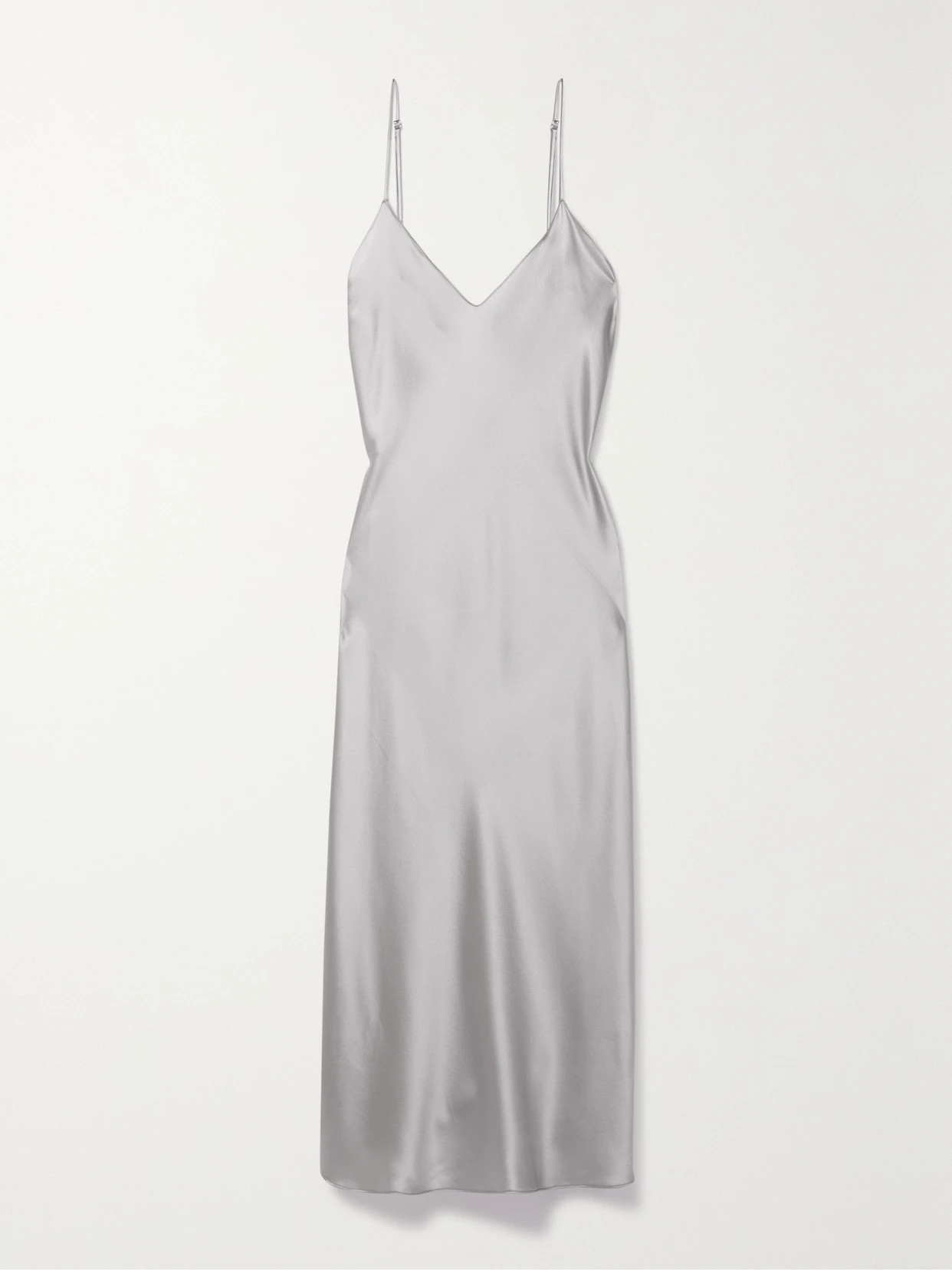 Nili Lotan - Cami Silk-satin Midi Dress - Gray | NET-A-PORTER (UK & EU)