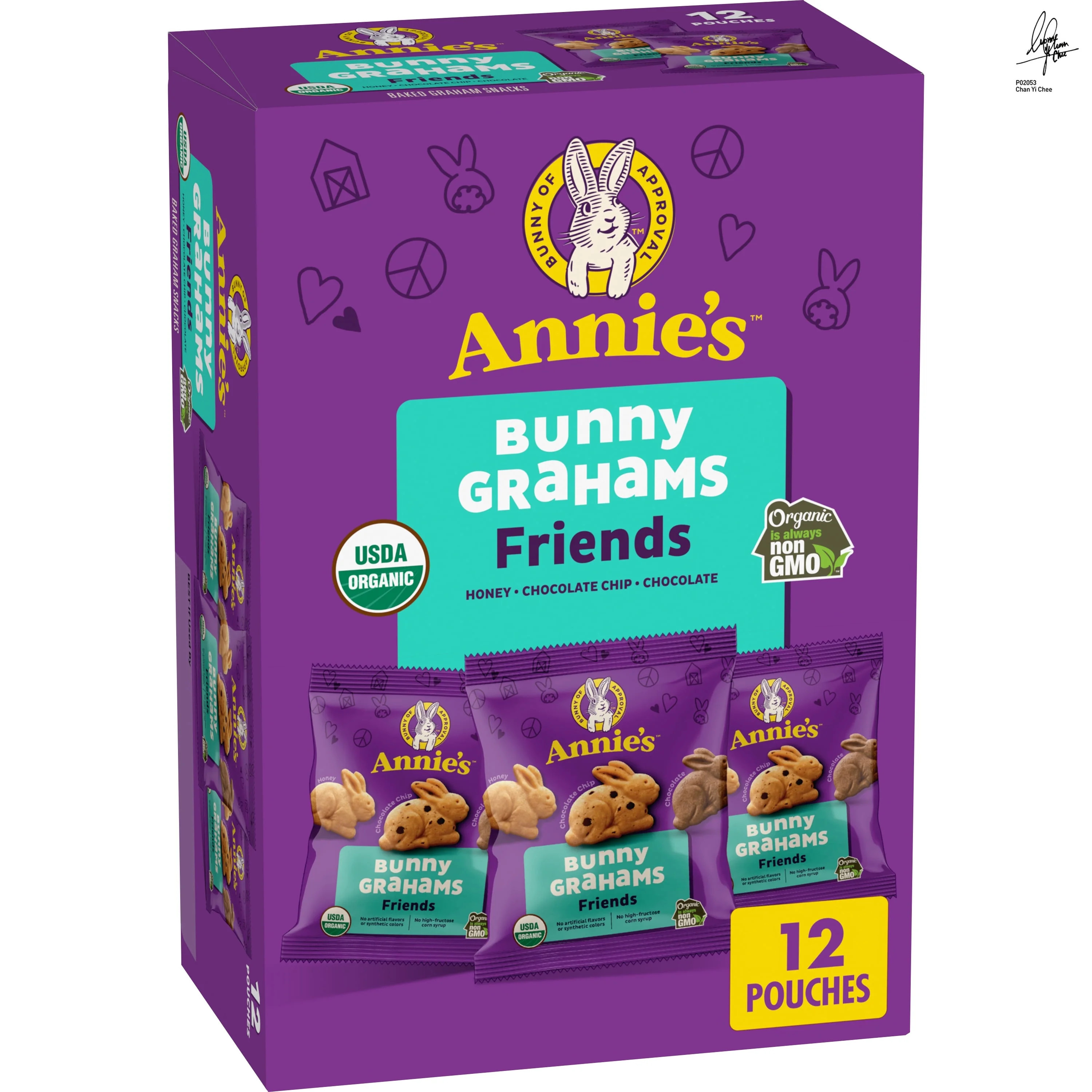 Annie's Organic Friends Bunny Grahams, Baked Graham Snacks, 12 Pouches, 12 oz | Walmart (US)