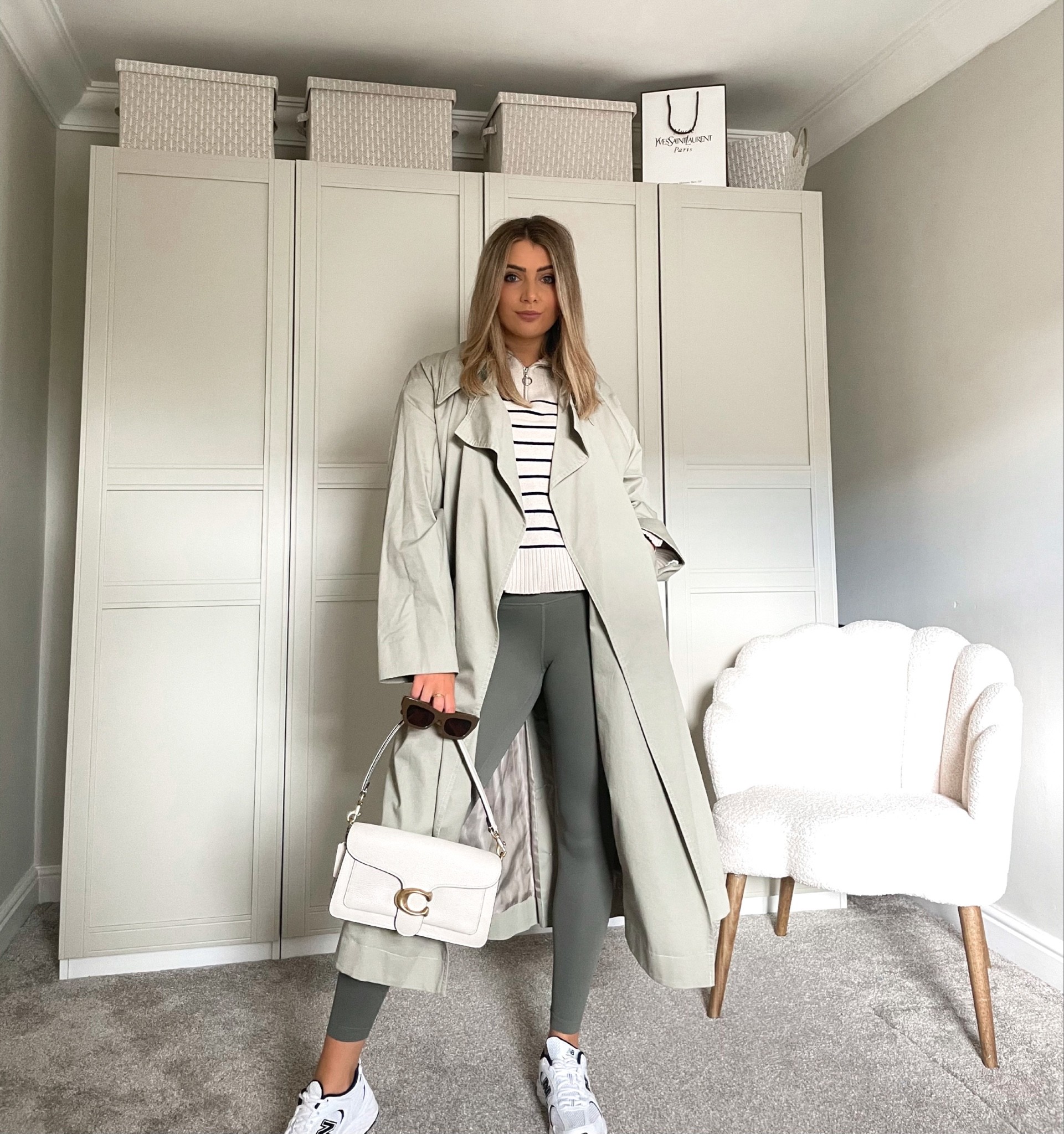 a 20,000 steps around london kinda fit 👟

striped half zip knit / striped sweater / sage trench coat / olive leggings / coach tabby / new balance 530

#LTKunder50 #LTKstyletip #LTKeurope