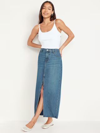 Mid-Rise Jean Maxi Skirt | Old Navy (US)