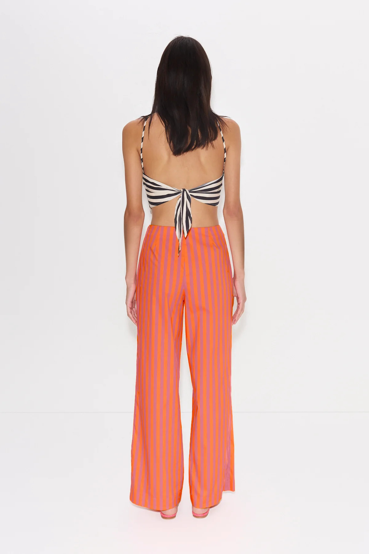 Kit Poplin Tie Top in Black/White Stripe | SIMONMILLER | Simon Miller