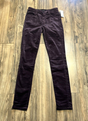 NWT $ 228 J BRAND MARIA High Rise Skinny Leg Velvet in Aubergine 25  | eBay | eBay US
