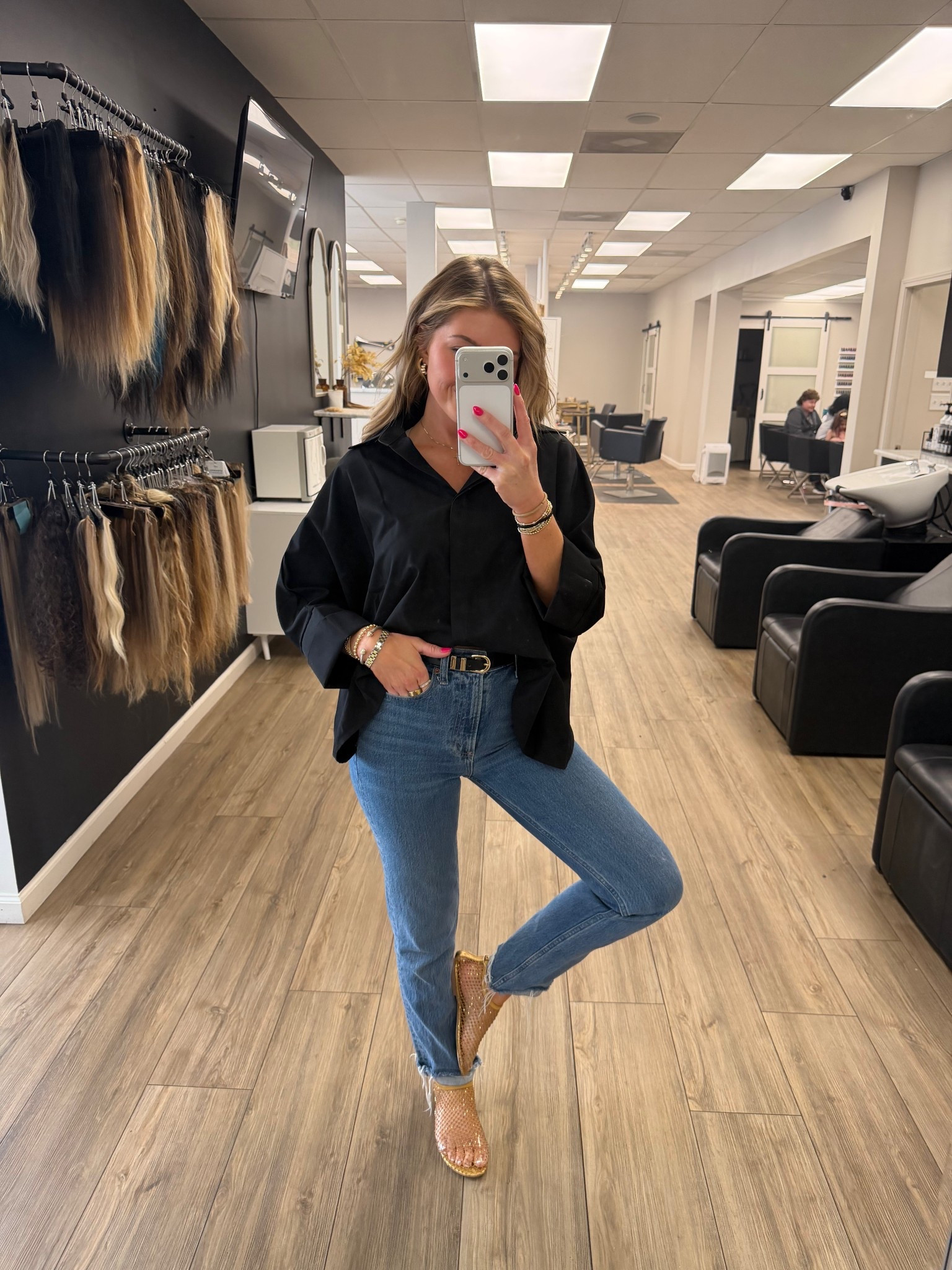Lovee a classic black top / jeans outfit!! 

These shoes are sooo cute! Size down one size!! 🤌🏼

#LTKWorkwear #LTKdayinmylife #LTKootd