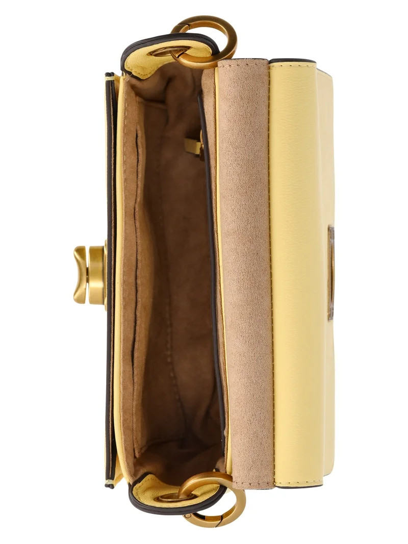 Scoop Women's Faux Leather Top Handle Mini Bag with Crossbody Strap, Yellow | Walmart (US)