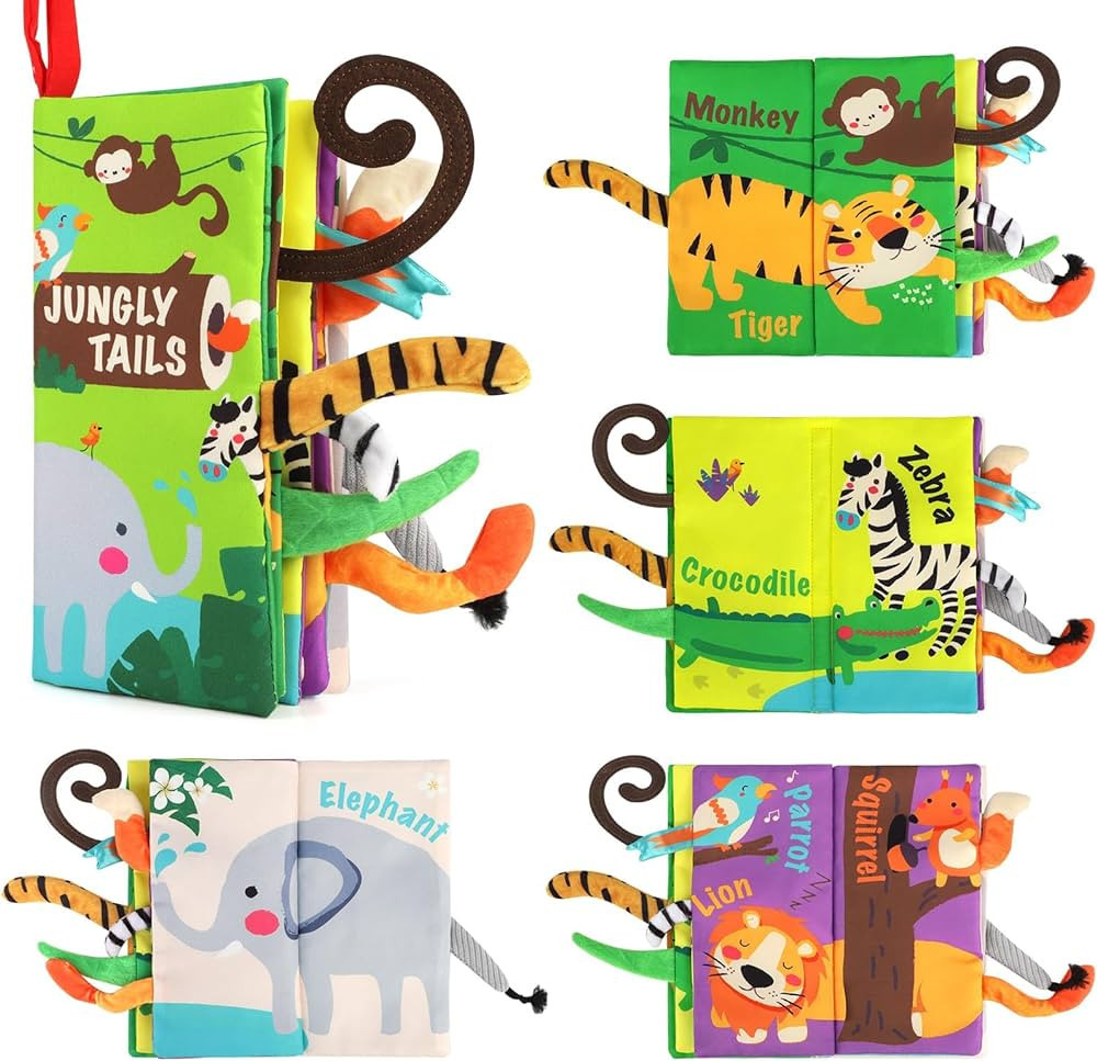beiens Baby Books Toys, Touch and Feel Crinkle Cloth Book for Infant Baby 0-3-6-12-18 Months, Ear... | Amazon (US)