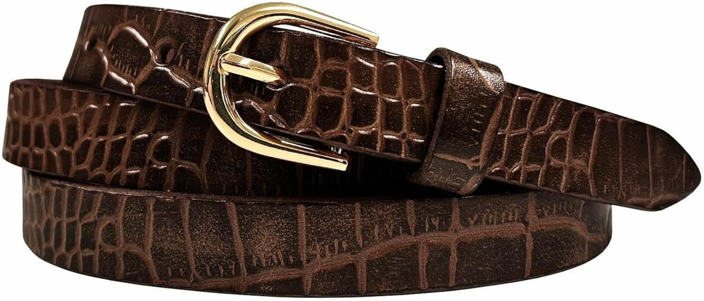 Women's Dress Skinny Fashion Belts Genuine Leather 3/4" (19mm) and 1" (25mm) wide | Amazon (US)