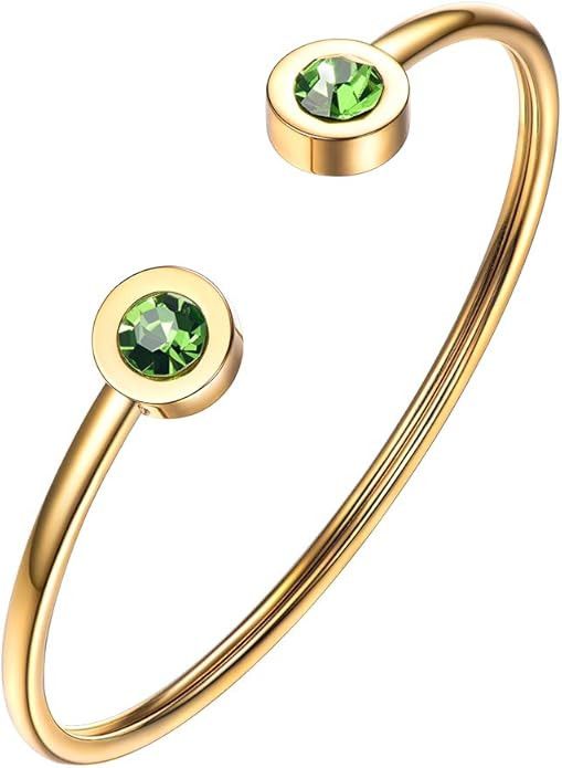 PROSTEEL Stainless Steel Birthstone Bracelet Jan - Dec Birthday,Jewelry for Women,fit Wrist from ... | Amazon (US)