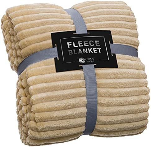 GREEN ORANGE Fleece Blanket Twin Size – 60x80, Lightweight, Champagne – Soft, Plush, Fluffy, ... | Amazon (US)