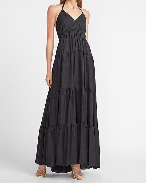 Tiered Halter Maxi Dress | Express