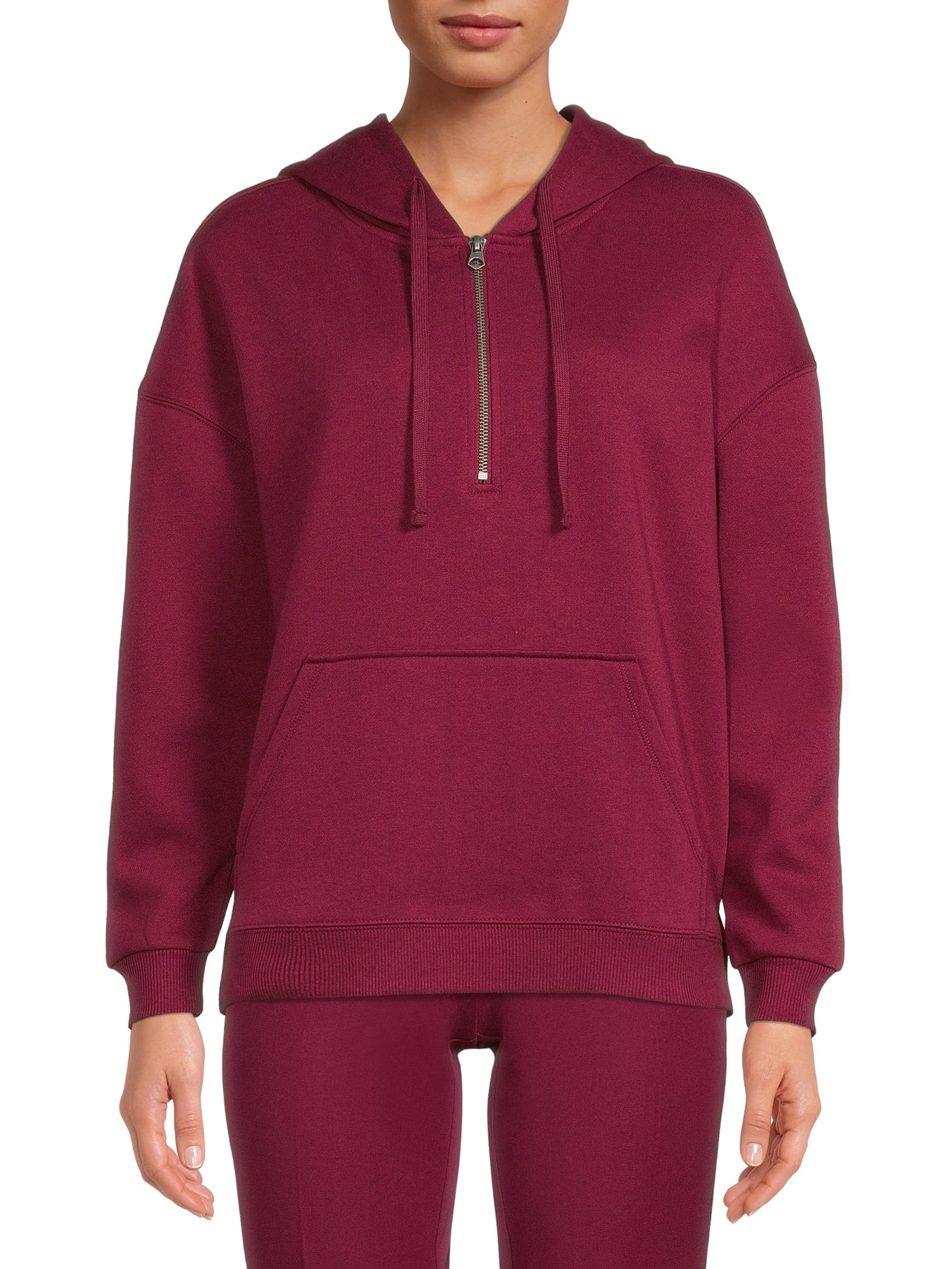 Time and Tru Women's Curved Hem Pullover Hoodie - Walmart.com | Walmart (US)