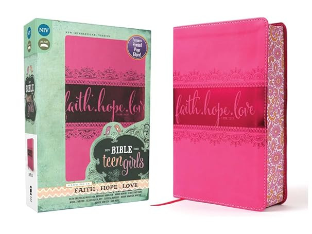 NIV, Bible for Teen Girls, Leathersoft, Pink, Printed Page Edges: Growing in Faith, Hope, and Lov... | Amazon (US)