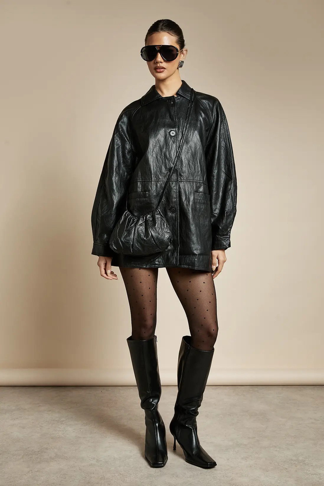 Faux Leather Jacket with Bag | boohoo (US & Canada)
