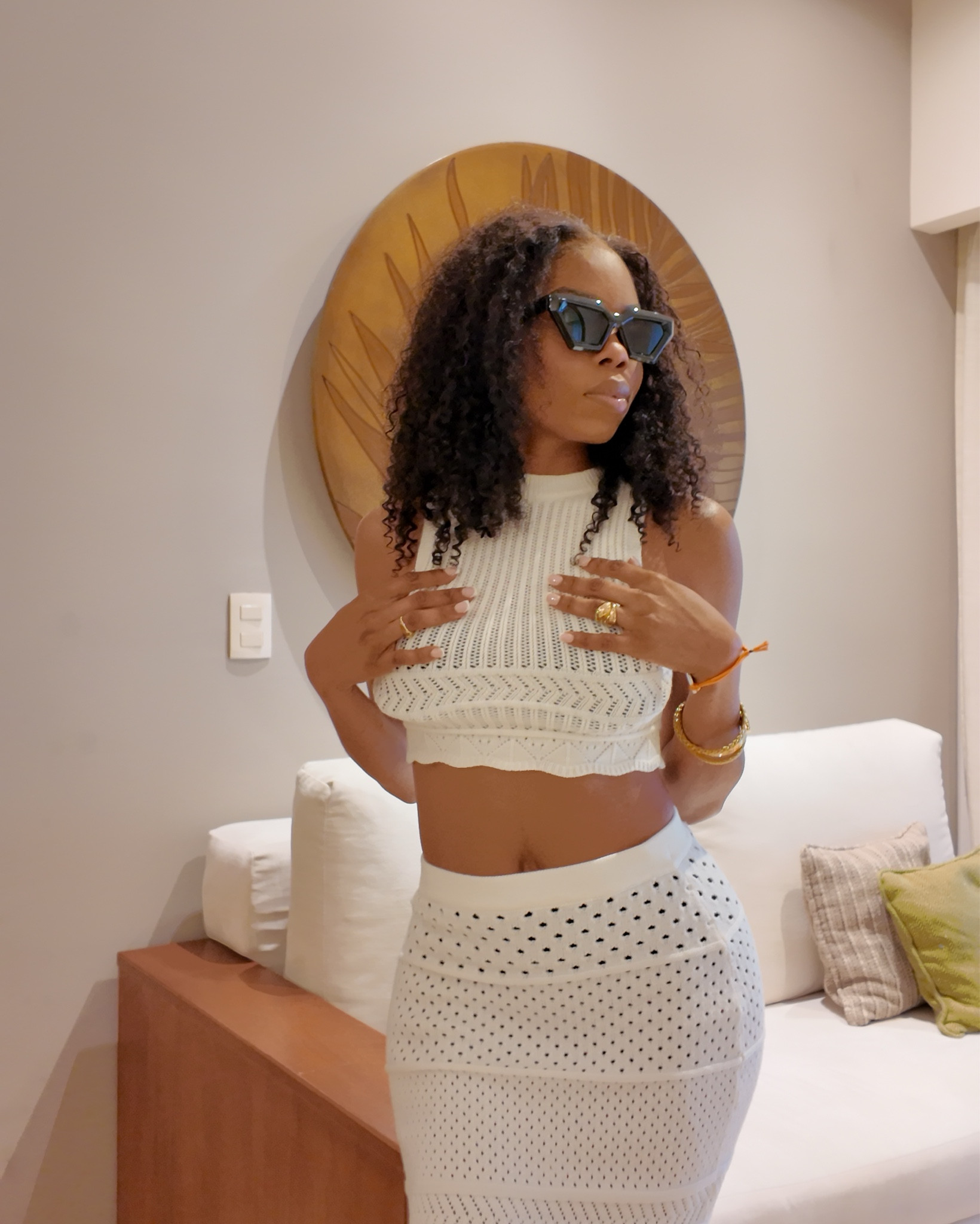 SHEIN SXY Women's Spring/Summer Hollow Out Knitted Sleeveless Crop Top And Bodycon Sweater Skirt

#LTKSummerSales #LTKStyleTip #LTKFindsUnder50