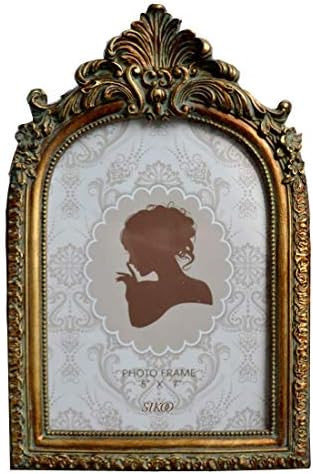 SIKOO Vintage 5x7 Picture Frame Antique OrnateTable Top and Wall Mounting Photo Frame with High D... | Amazon (US)
