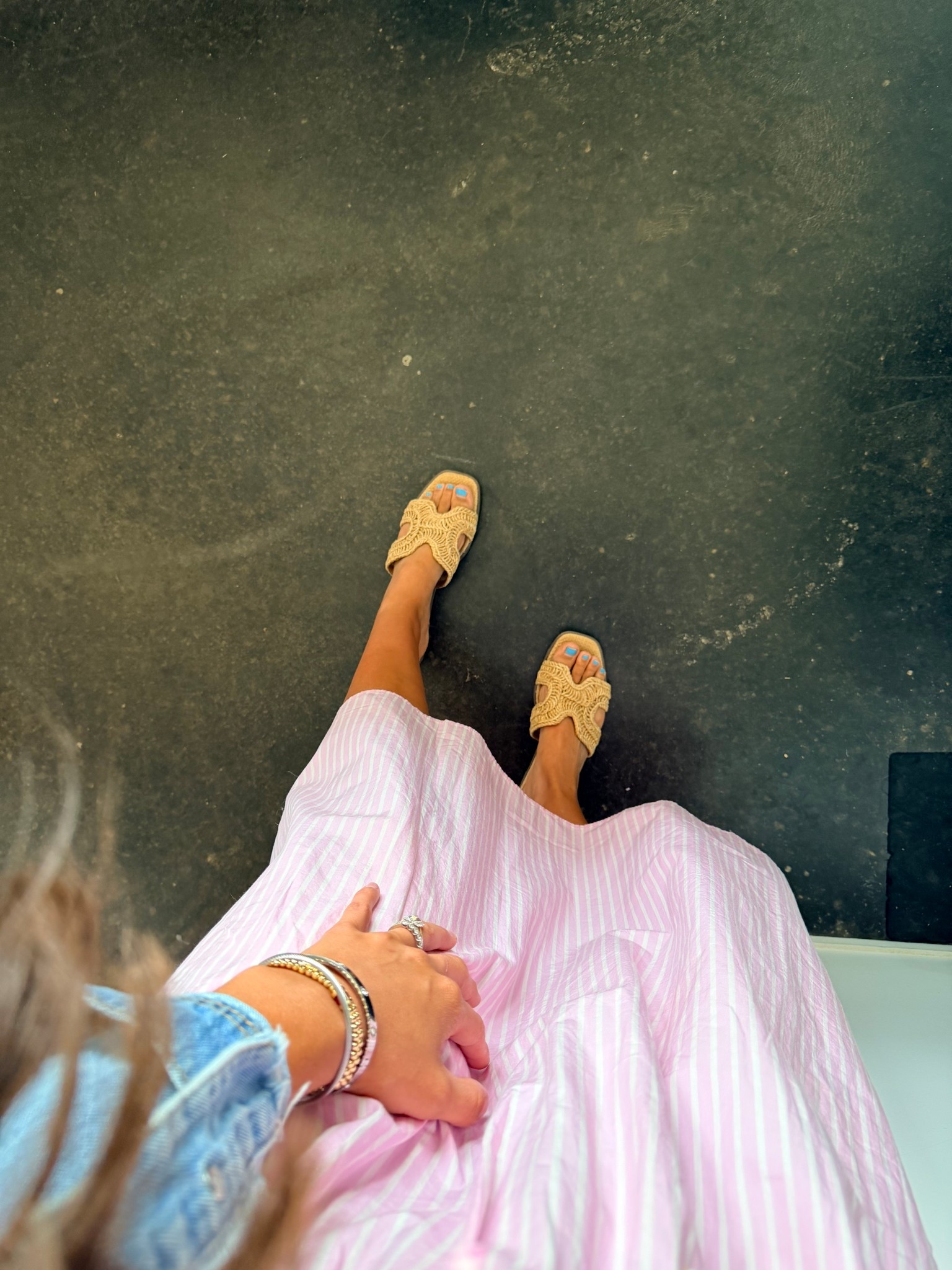A moment for the outfit details 🩵 this pink striped dress is so cute & affordable - I got a S! The shoes fit tts too & will be perfect all summer! 

#LTKMidsize #LTKTall #LTKootd