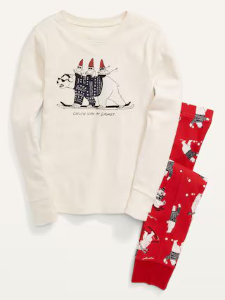 Matching Holiday Graphic Gender-Neutral Snug-Fit Pajama Set For Kids | Old Navy (US)