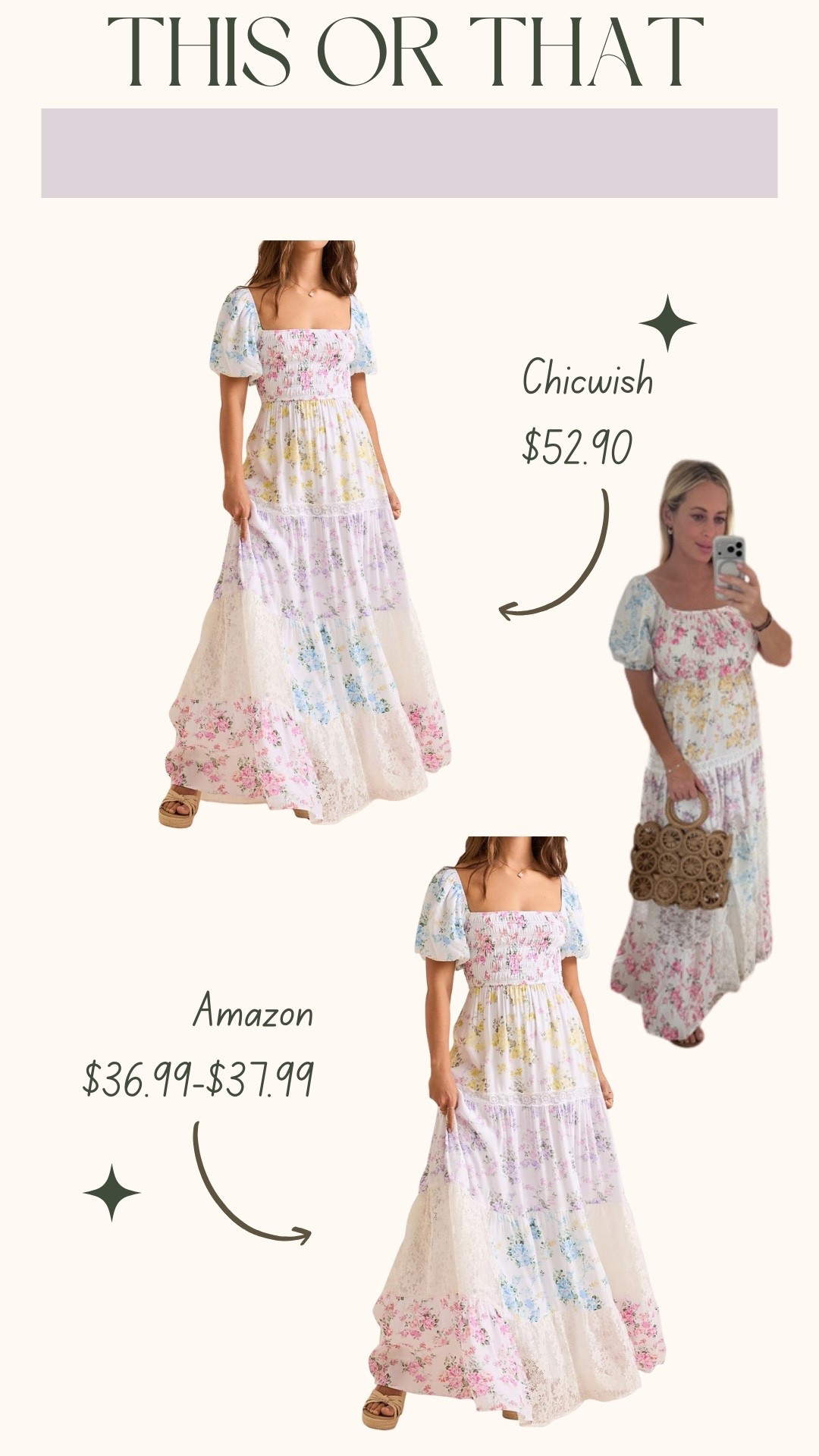 Look for less. Floral maxi dress 

#LTKMidsize #LTKWedding #LTKSeasonal