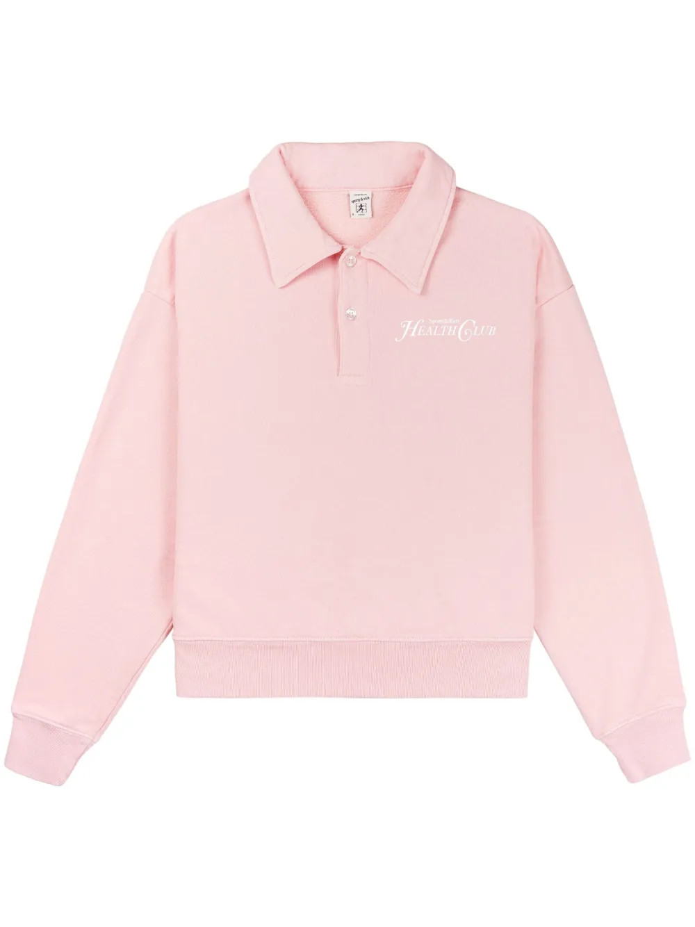 Sporty & Rich Rizzoli Cropped Cotton Sweatshirt  | Pink | FARFETCH | Farfetch Global