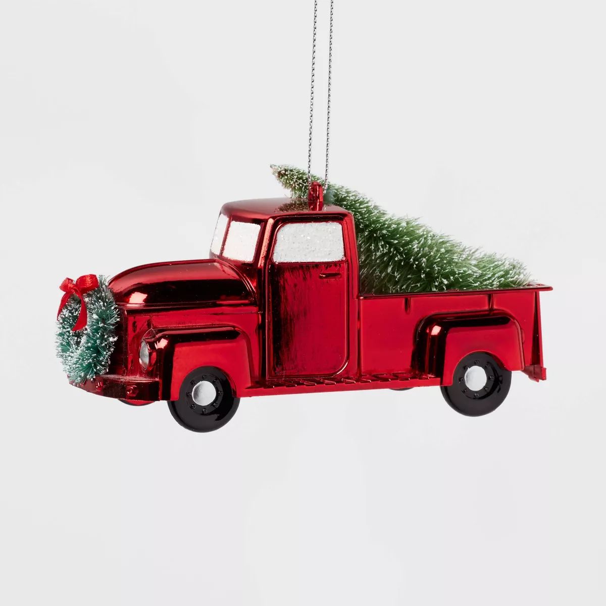 Vintage Truck with Wreath and Tree Christmas Tree Ornament Red - Wondershop™ | Target