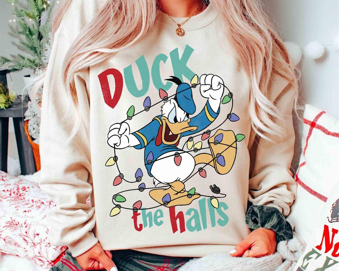 Donald Duck the Halls Christmas Lights Costume Shirt, Disney Mickey's Very Merry Xmas Party Match... | Etsy (US)