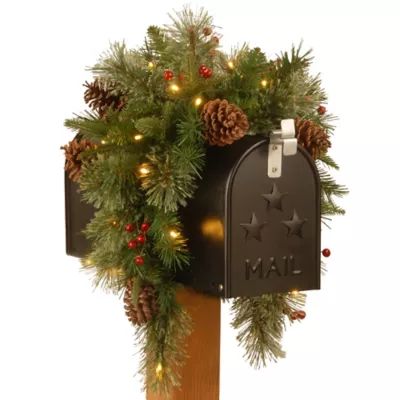 National Tree Company 36-Inch Colonial Mailbox Swag with Warm White LED | Bed Bath & Beyond | Bed Bath & Beyond