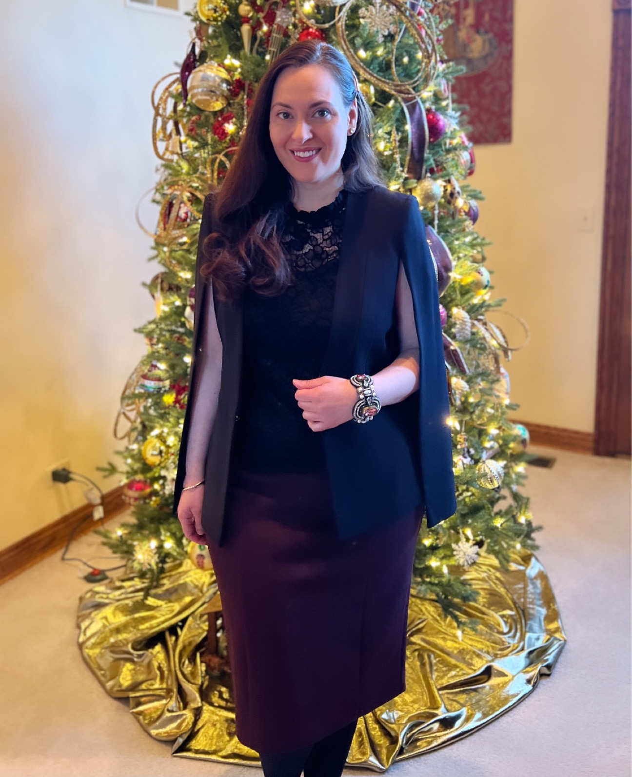 Twelve Days of Holiday Outfit Ideas  - opt for a cape blazer/jacket instead of a traditional blazer  

#LTKstyletip #LTKparties #LTKHoliday