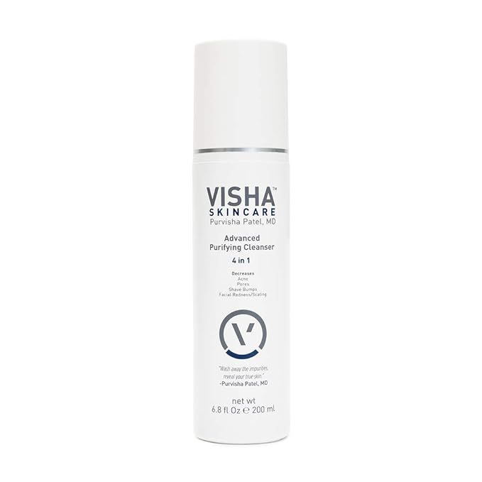 Visha Skincare Advanced Purifying Facial Cleanser - Minimizes Pores & Reduces Redness - Exfoliati... | Amazon (US)