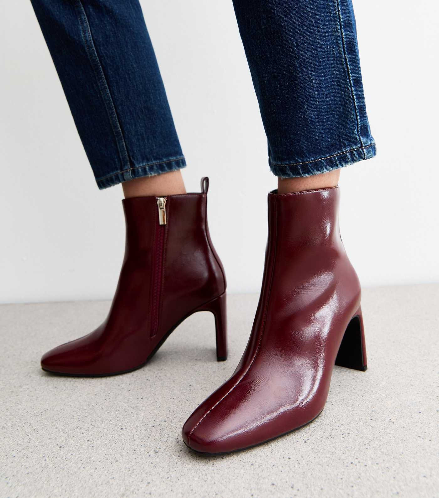Burgundy Square-Toe Ankle Boots | New Look | New Look (UK)