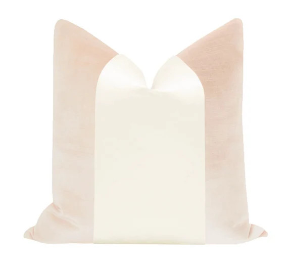 Colorblock Panel : Faux Silk Velvet // Cameo  Alabaster Silk | Etsy | Etsy (US)