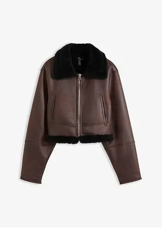 Pilotenjacke aus Lammfellimitat | Bonprix DE