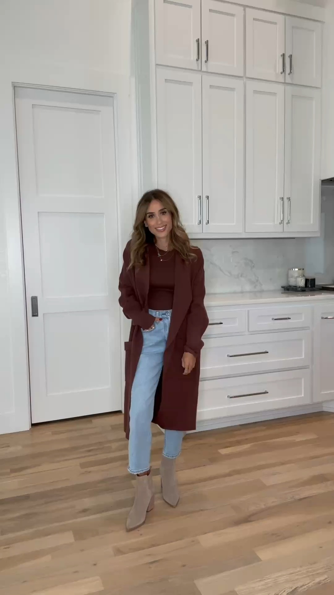 Brown cardigan size s brown long sleeve tee size xs ankle jeans size size 23 x short 

#LTKFindsUnder50 #LTKFindsUnder100