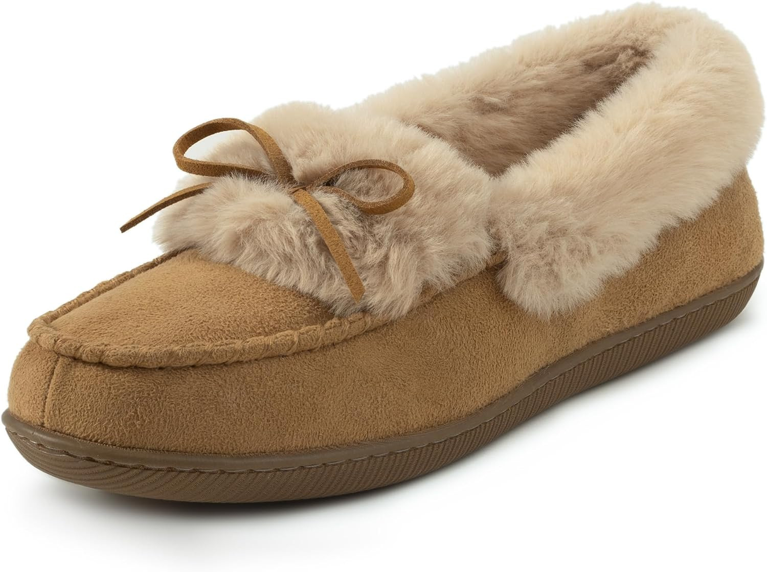RockDove Women's Faux Fur Lined Microsuede Moccasin Slipper | Amazon (US)
