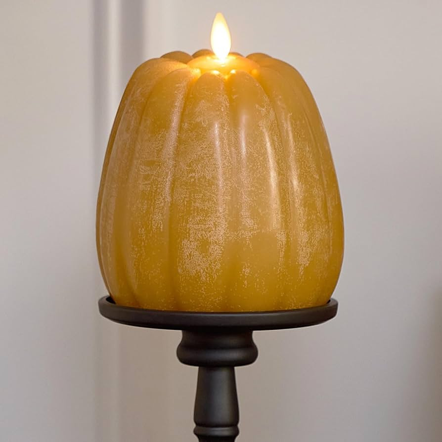Luminara Flickering Flameless Harvest Gold Pumpkin Candle, Battery Operated Plug Free Home Indoor... | Amazon (US)