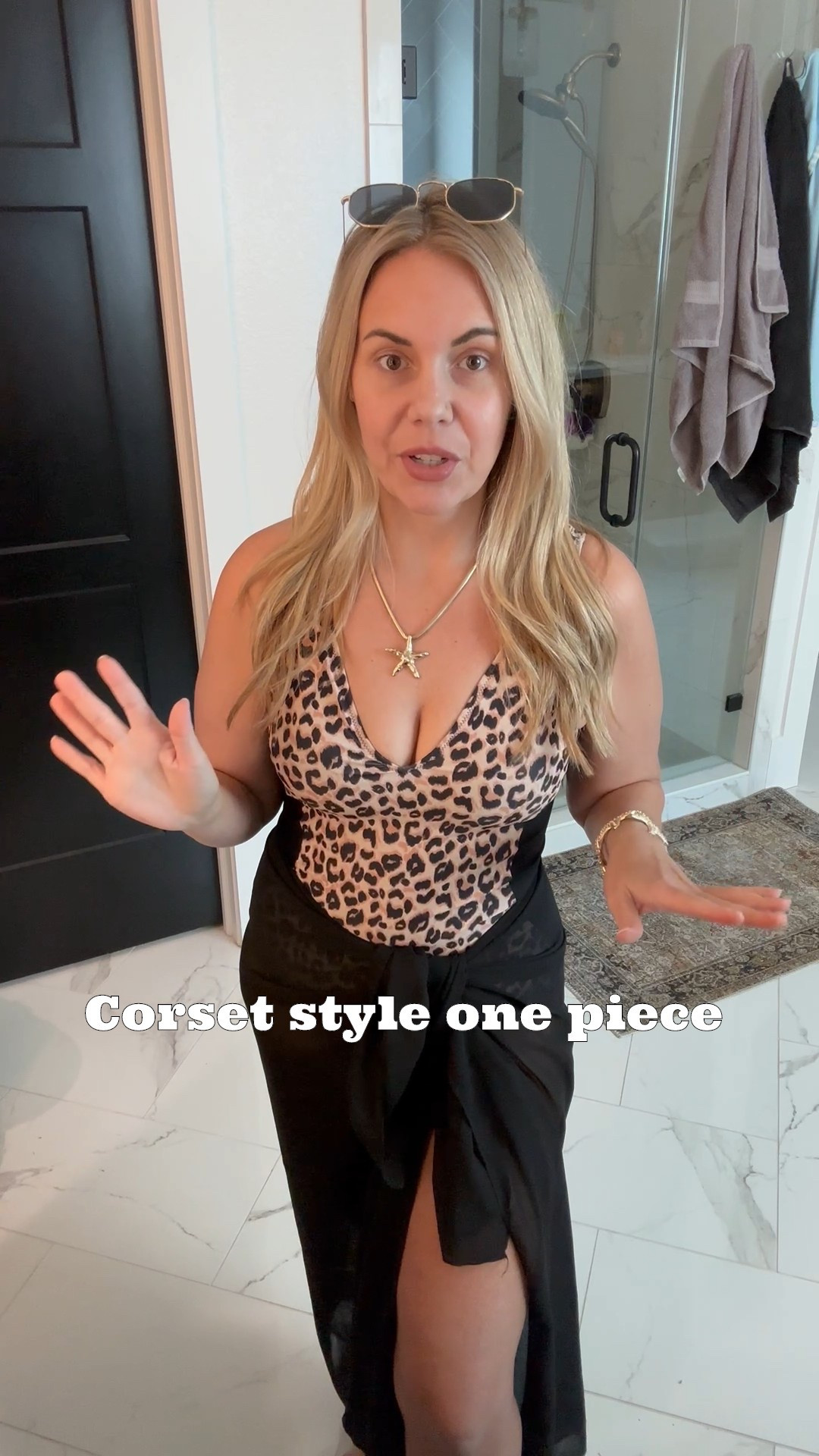 Wearing my true size medium in this suit! Love the cinch tie waist. I own this sarong in multiple colors too. 

#LTKOver40 #LTKMidsize