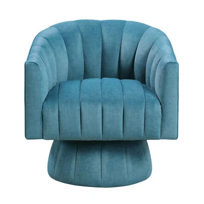 Dark Gray Velvet Accent Chair Modern Luxury Living Room Furniture, 1Pc Swivel Chair Comfortable Barrel Back | Wayfair North America