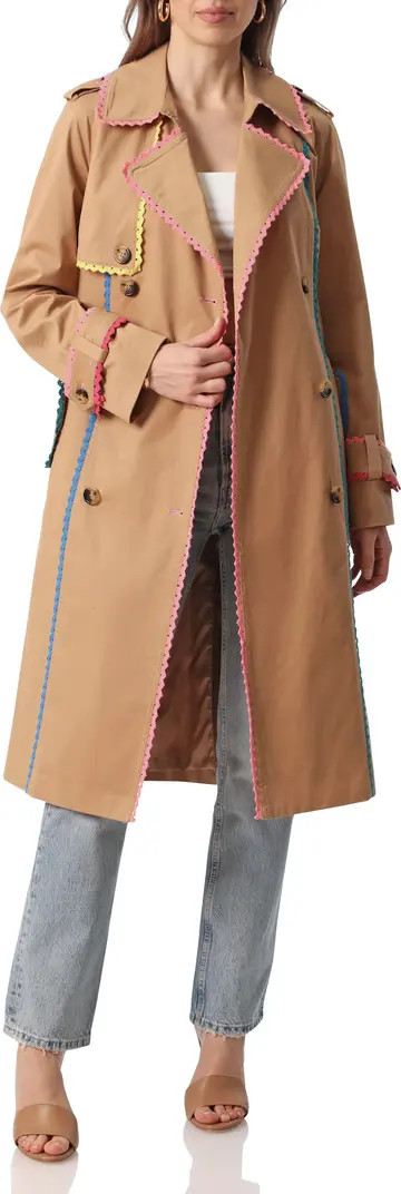 Lace Trim Stretch Cotton Trench Coat | Nordstrom Rack