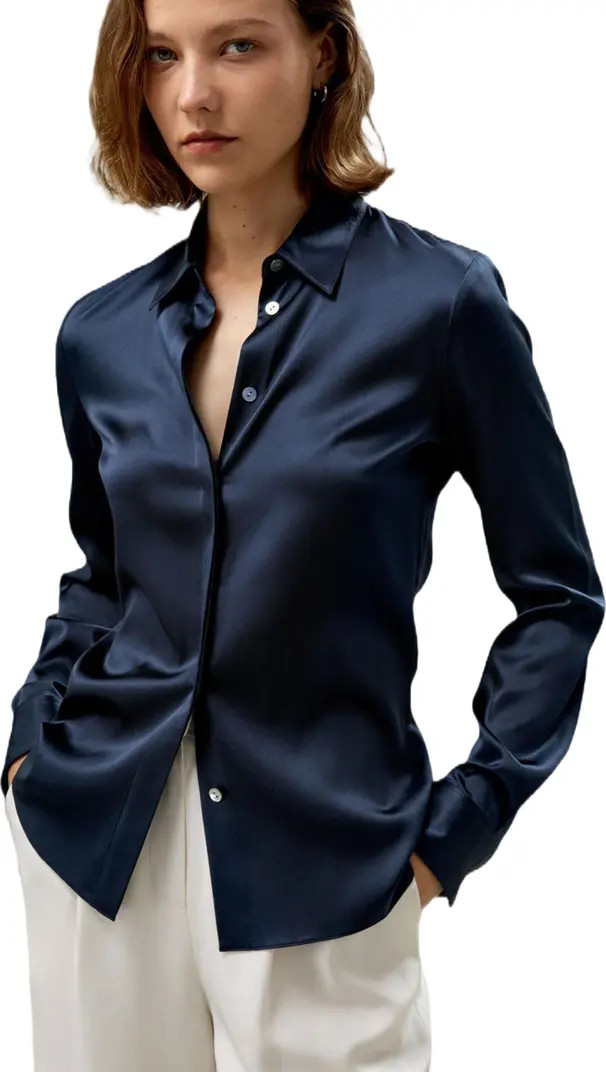 Elegant Silhouette Silk Shirt | Nordstrom
