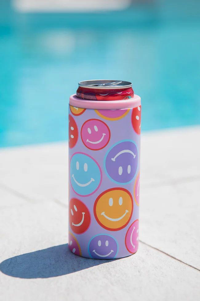 Bright Smiley Slim Can Cover DOORBUSTER | Pink Lily