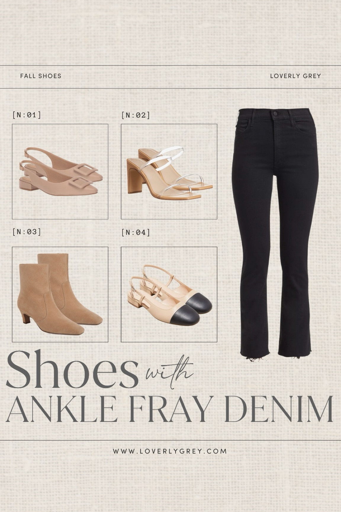 These Mother jeans have been one of my go-to pairs for years! The quality is so great! 

Loverly Grey, fall outfits, fall looks, black jeans, ankle fray jeans, mother jeans, crop flare jeans, fall shoes, booties, Slingback, clear heels 

#LTKShoeCrush #LTKStyleTip