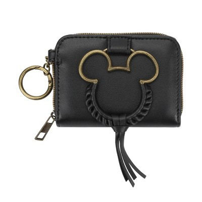 Disney Mickey Mouse Metal Mickey & Tassel Black 4.5" Wallet | Target