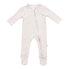ZIPPERED FOOTIE IN OAT, 0-3 MONTHS | Indigo (CA)