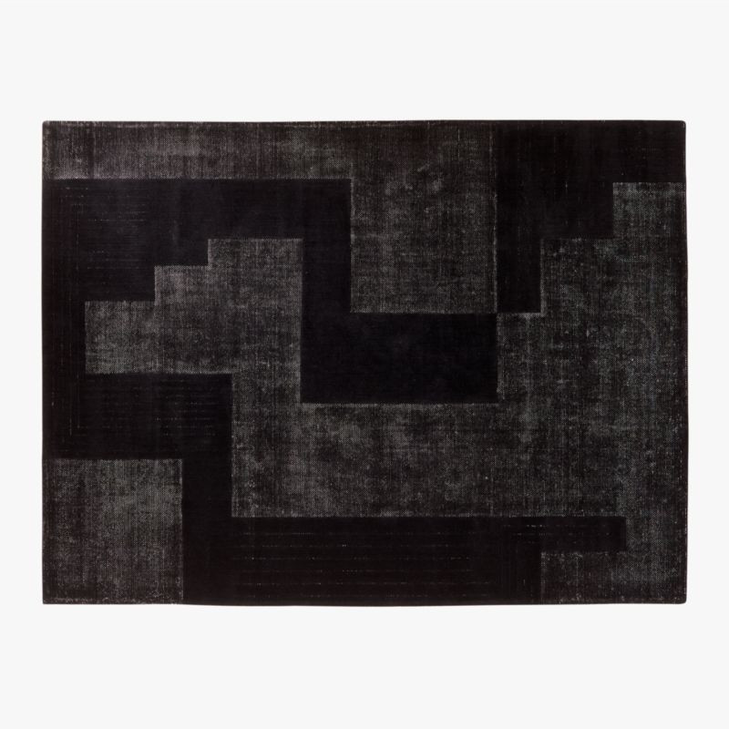 Larso Modern Black Wool Area Rug 9'x12' + Reviews | CB2 | CB2