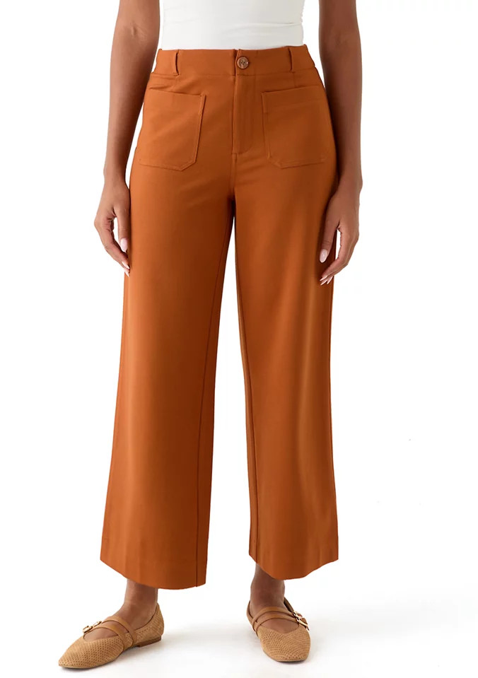 Women's Ankle Ponte Wide Leg Pants | Belk