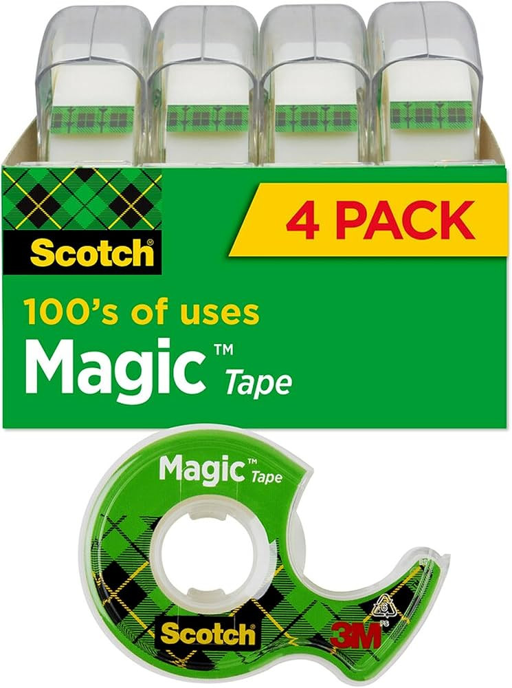 Scotch Magic Tape, Invisible, Repair Christmas Cards and Use as Holiday Gift Wrap Supplies for Ch... | Amazon (US)
