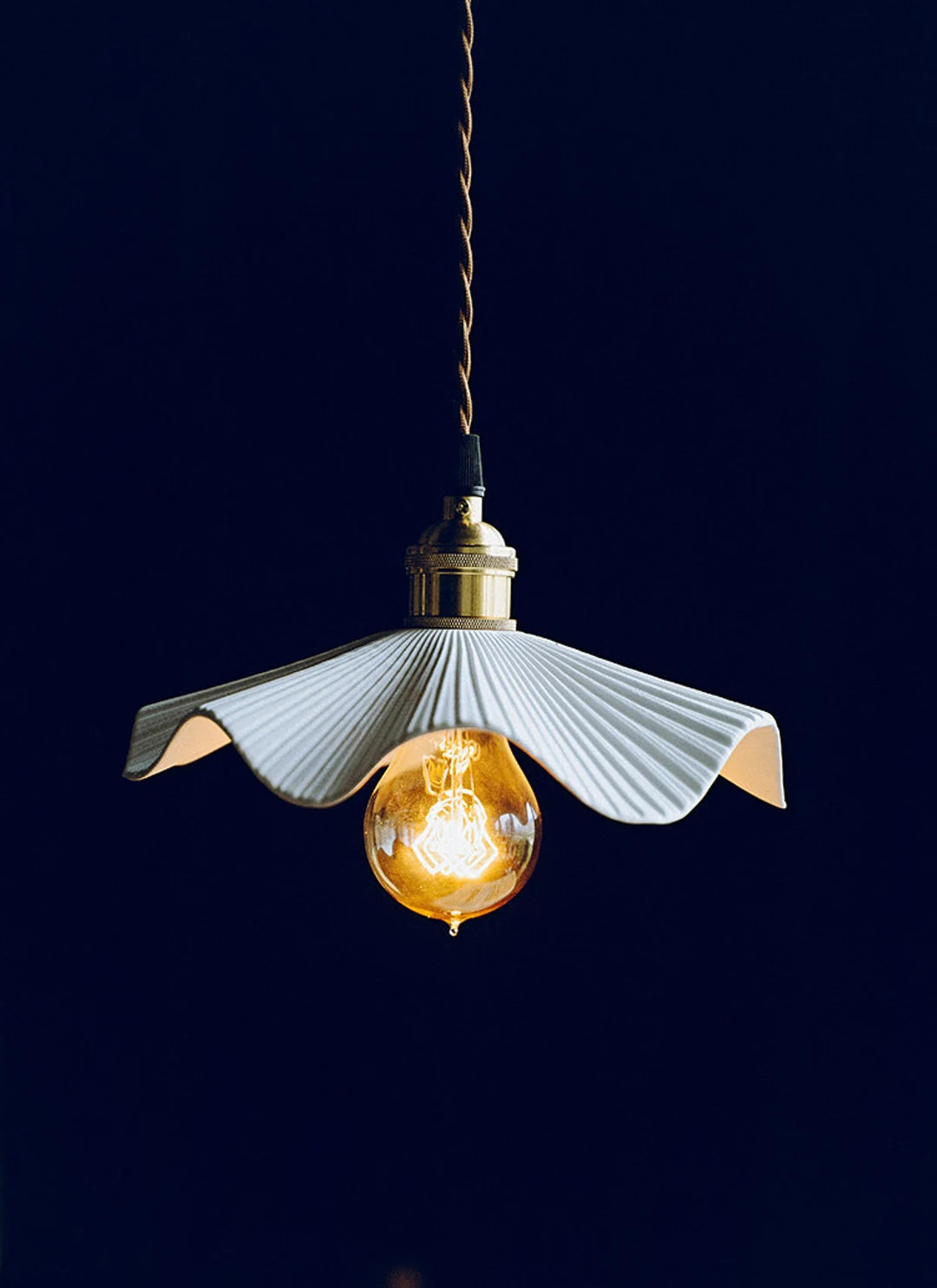 Vintage Japanese Style Ceramic Wave Shape Pendant Light | Etsy (US)