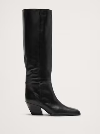 Italian Leather Knee-High Boot | Banana Republic (US)
