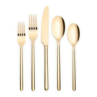 Ornative Tableware Jayden 20-Piece Gold 18/0 Stainless Steel Flatware Set (Service for 4)-ORN-070... | The Home Depot