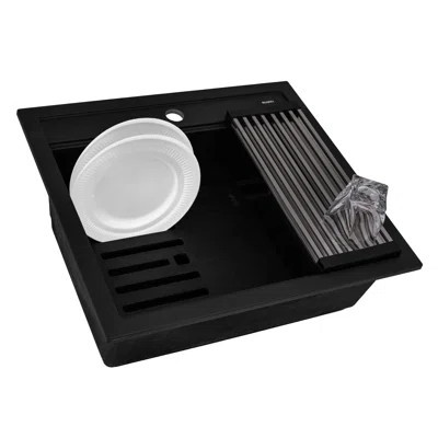 Ruvati 23-inch epiCube Granite Composite Quartz Workstation Drop-in Topmount Wet Bar Prep Sink - | Wayfair North America